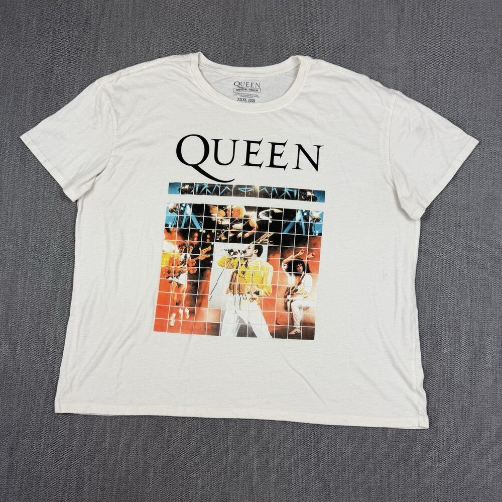 Queen Official Merch Womens XXXL 22 T-Shirt Freddie Mercury Band Concert White